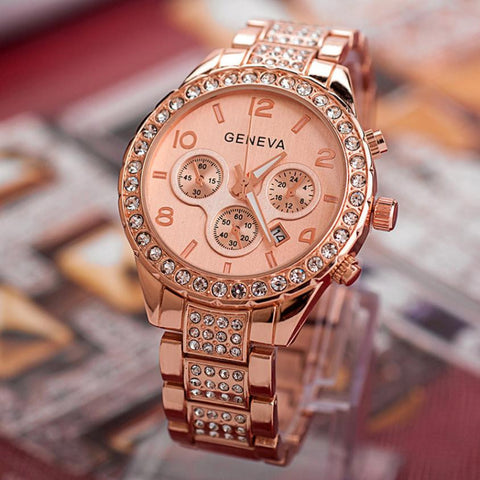 Geneva Crystal Wrist Watches For Women