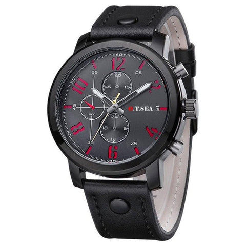 Quartz  Luxury Leather Wristwatches For Men