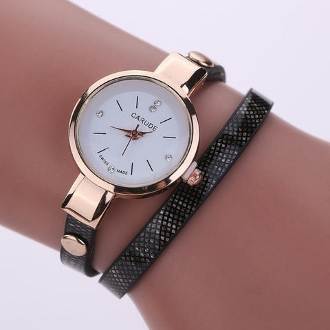 Quartz Fashion Leather Bracelet Ladies Watch