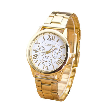 Quartz Stainless Steel Gold Watches for Women
