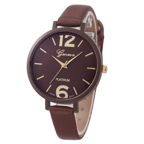 Geneva Faux Leather Analog Quartz wrist watches