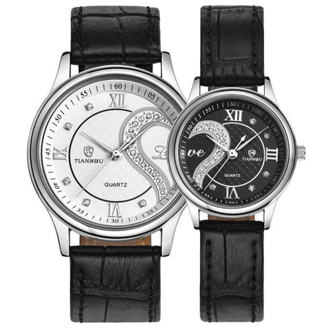 Ultra-thin Leather Romantic Couple Wrist Watches