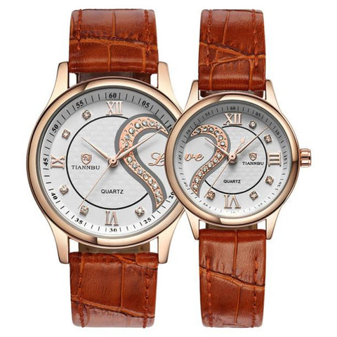 Tiannbu Ultrathin Leather Couple Wrist Watches