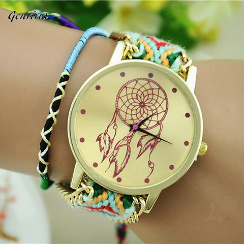 GENVIVIA  Bracelet Clock With Fabric women watch