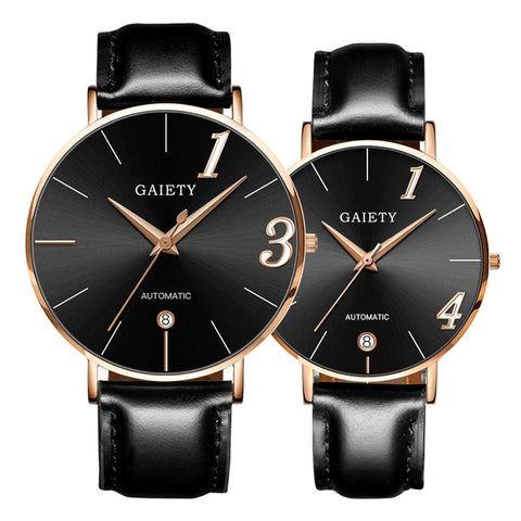 Fashion Couple Watch Leather Strap  Analog Quartz Ladies Wrist Watches