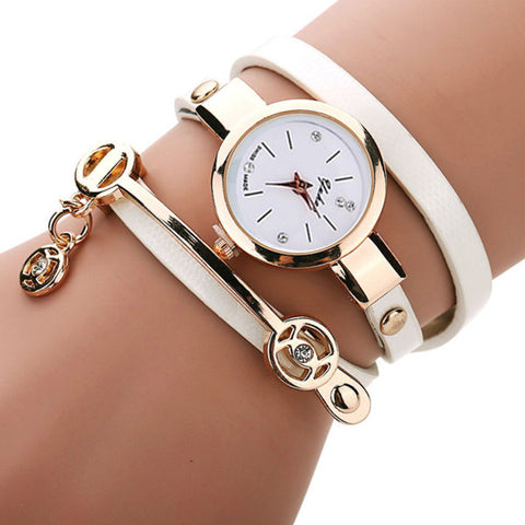 Rose Gold Charm Wrap Watch