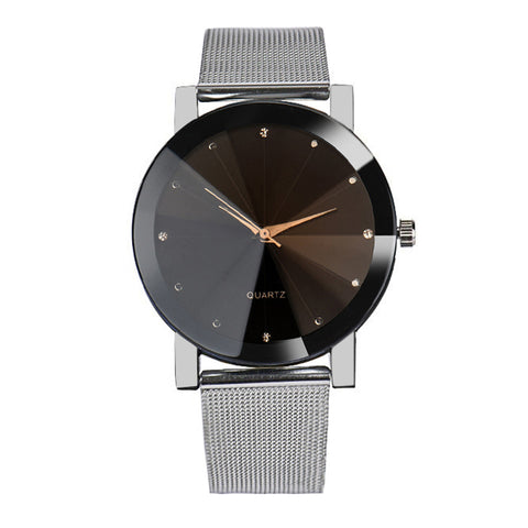 Crystal Quartz Stainless Steel Watch for Men